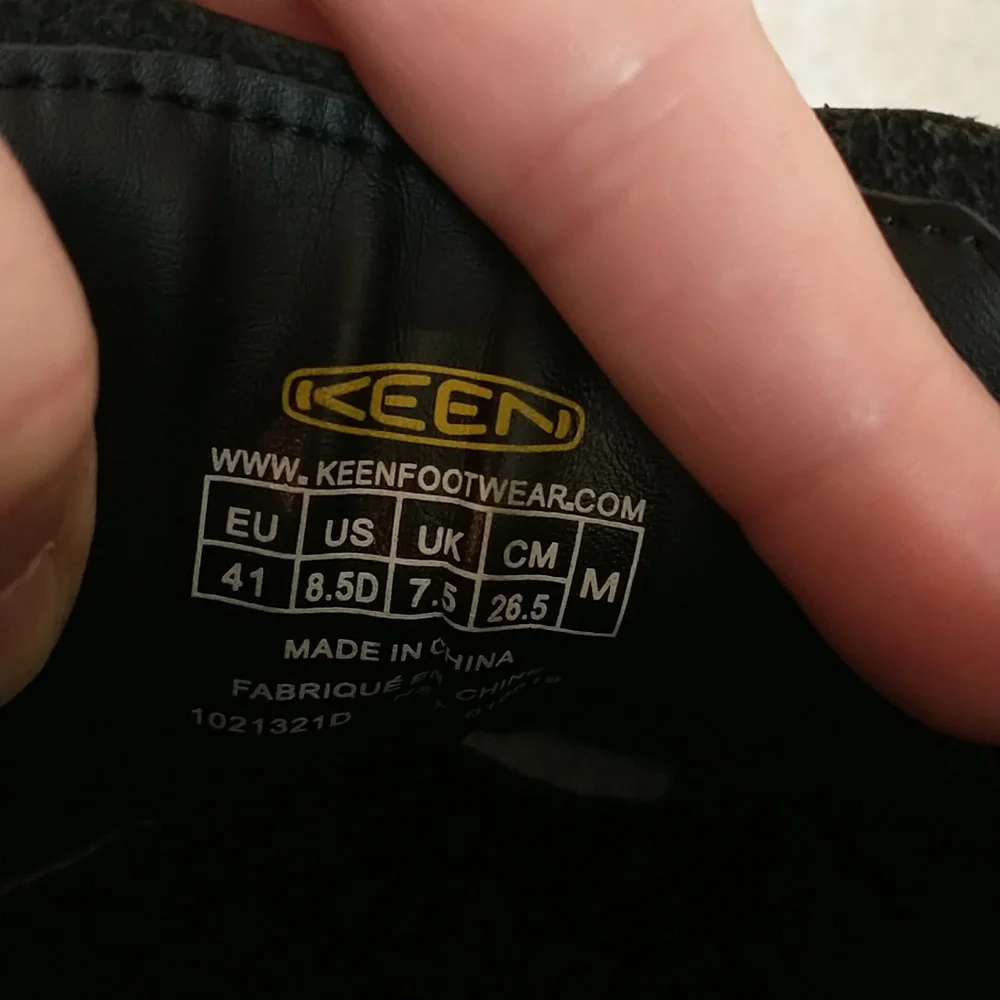 Keen‎ Leather Kanteen Oxford, Black, Size 8.5D, Work Shoes